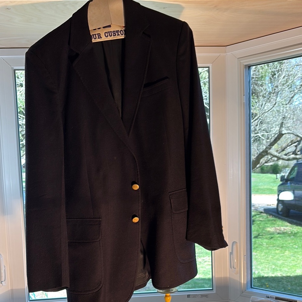 Classic Black Blazer with Gold Buttons